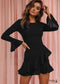 black boho dress short